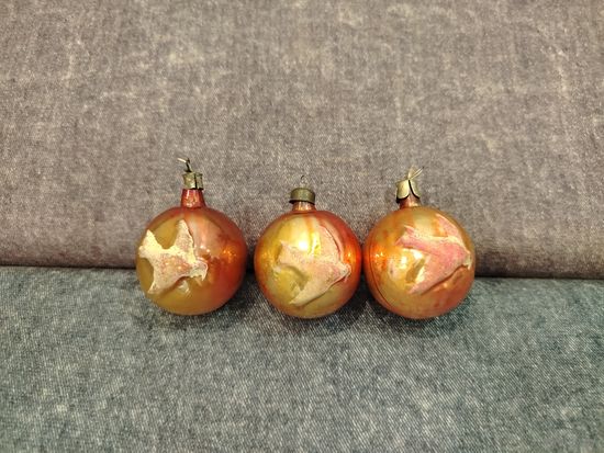 Все лоты с 1 Рубля. Лот из 3 ёлочных игрушек СССР. Голубь. 50-е. Гг. Каталог. Не частые.