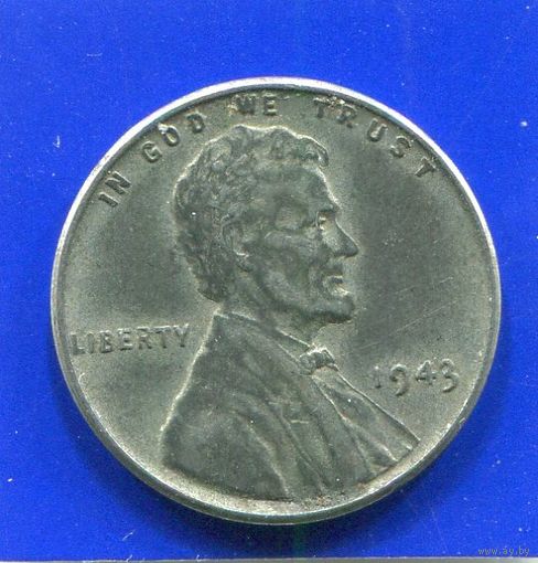 США 1 цент 1943 , Стальной цент