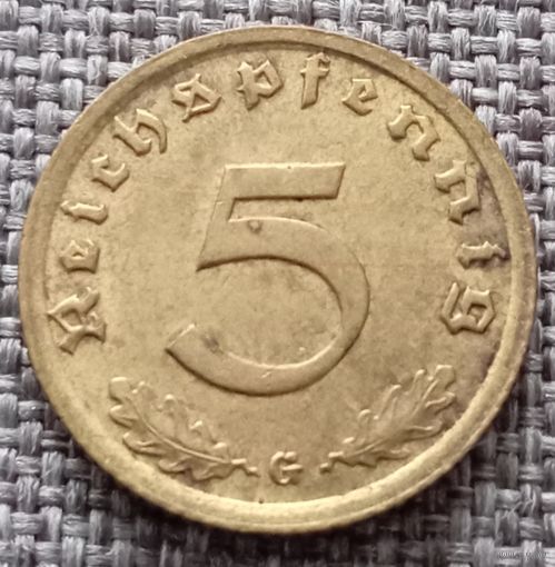 5 рейхспфеннигов 1939 G
