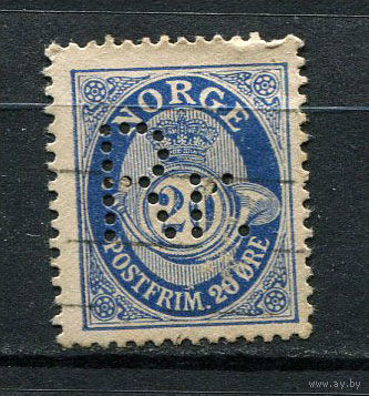 Норвегия - 1909/1920 - Цифры 20 O - [Mi.82A] - 1 марка. Гашеная.  (Лот 49EC)-T5P5