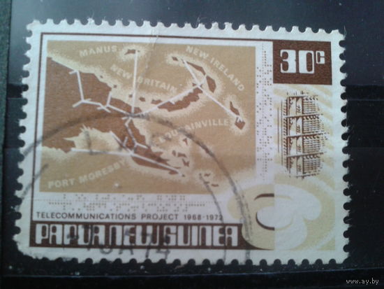 Папуа Новая Гвинея, 1973. Карта страны