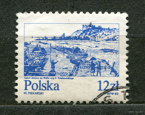 Искусство. Графика. Сплав по Висле. Польша. 1982