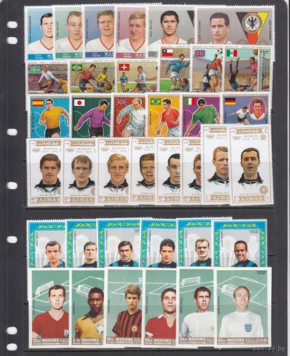 Футбол World Cup Спорт 1970 Эмираты Манама Аджман MNH 6 полных серий Лот
