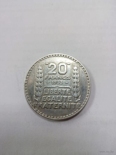 20 франков 1933 Франция серебро (2)