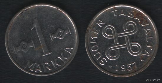 Финляндия _km36a 1 марка 1957 год (_9