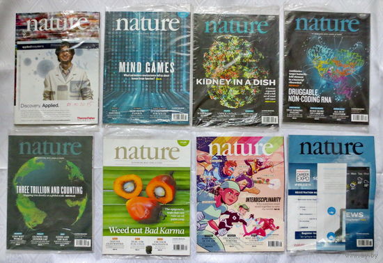 Nature (Природа), журналы, 8 шт. за одну цену. Сентябрь, октябрь 2015 г. Английский язык. Почти все журналы в оригинальной целлофановой упаковке (вскрыта). Хорошее состояние. См.описания лота.