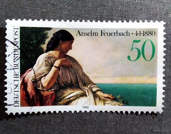 Марка Германия 1980 год 100 лет со дня смерти Ансельма Фейербаха