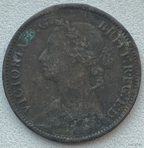 Великобритания 1 фартинг (1/4 пенни) 1891 г. Виктория
