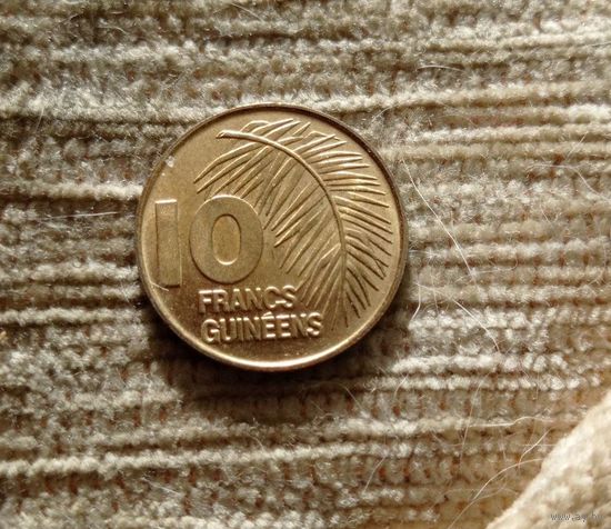 Werty71 Гвинея 10 франков 1985 Пальмовый лист Блеск