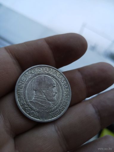 Швеция 2 кроны 1921 г ,400 лет войне за независимость