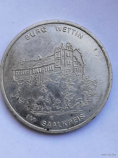 Медаль Medaille burg wettin im saal kreis ГДР.
