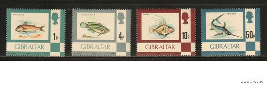 Гибралтар-1977(Мих.349-361) , **    , Морская фауна ,Рыбы,