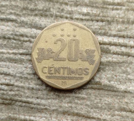 Werty71 Перу 20 сентимо 2000 с точками Редкий год