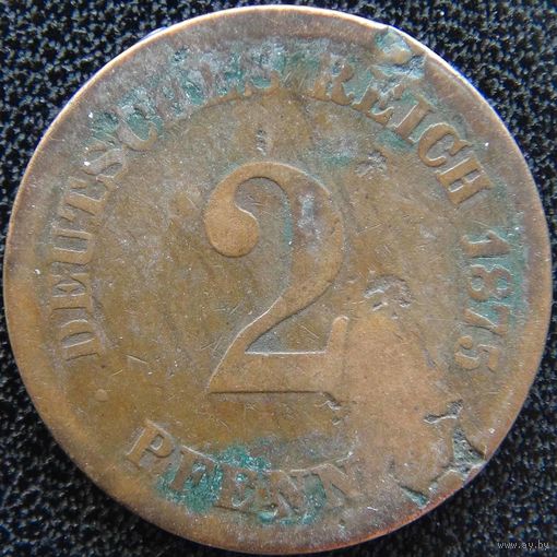 YS: Германия, Рейх, 2 пфеннига 1875E, KM# 2 (1)