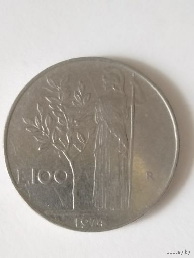 Италия 1974--100 лир..