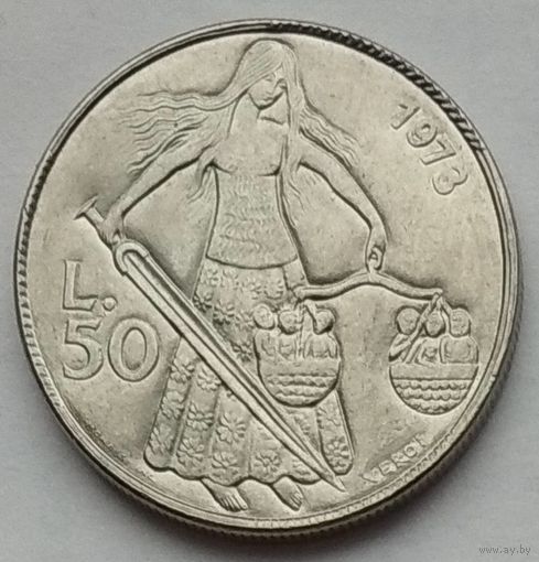 Сан-Марино 50 лир 1973 г. В холдере