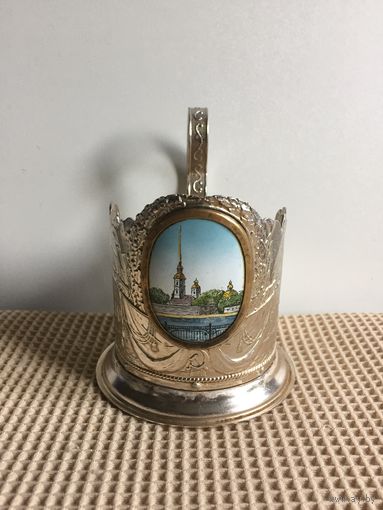 ПОДСТАКАННИК "ПЕТРОПАВЛОВСКАЯ КРЕПОСТЬ". ЛЕНЭМАЛЬЕР. ЛЕНИНГРАД. АВРОРА. СЕРП И МОЛОТ. СМ.ФОТО И ОПИСАНИЕ.