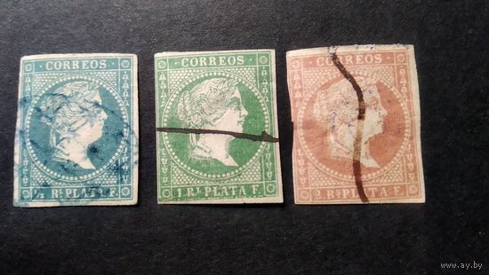 ИСПАНИЯ \н42\Испанская Вест-Индия 1855-1857 стандарт, королева Изабелла