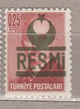 Известные люди личности Официальные марки Турция 1953 год лот 5 (8) с НАДПЕЧАТКОЙ ЧИСТАЯ