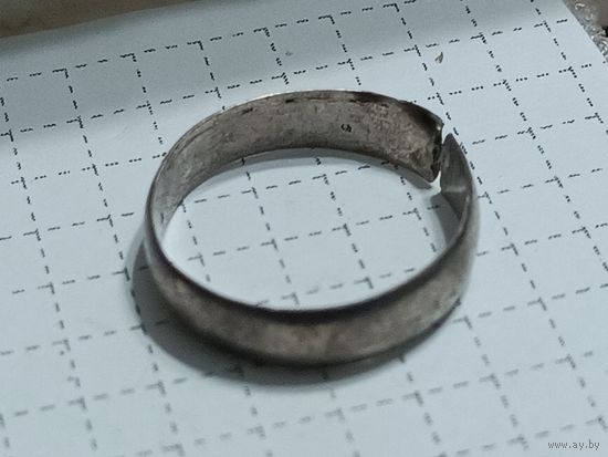 Кольцо серебряное, клеймо, 875 проба. Ag 2,59g , р-р 20-21. На реставрацию (6)