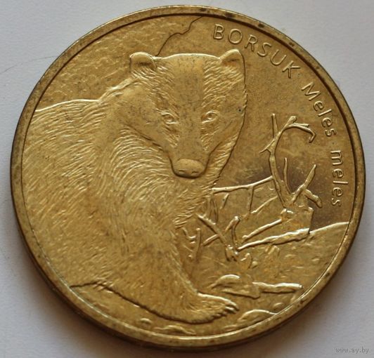 Польша 2 злотых 2011 год "Барсук"