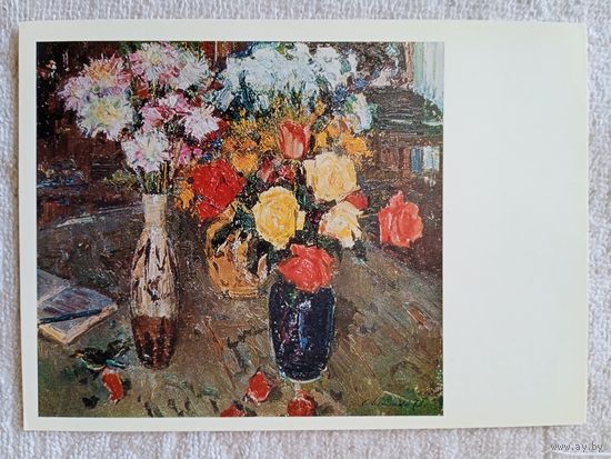 Шишко. Розы в синей вазе