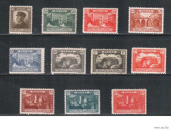 Монако-1922(Мих.54-64)    ** ( 2 м - * )  , Стандарт, Князь Альберт I, Архитектура(полная серия)