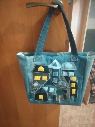 Сумка с аппликацией "Город"