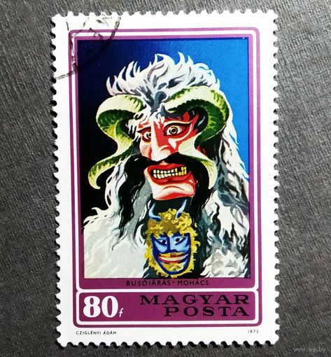 Марка Венгрия 1973 год Маска