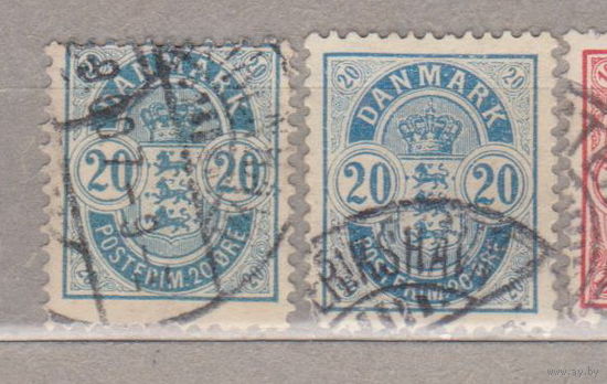 1882 и 1884? год Дания Королевский герб  лот 7 Цена менее 10 % по курсу 3 р смотрите описание