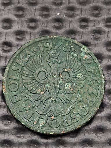 Польша 1 грош 1928 г.(2), без мц.
