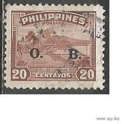 Филиппины. Вулкан Майон. Надпечатка на #468. Д.М. 1948г. Mi#44.