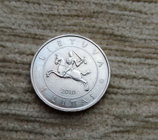Werty71 Литва 1 лит 2010  600 лет Грюнвальдской битве Всадник Погоня