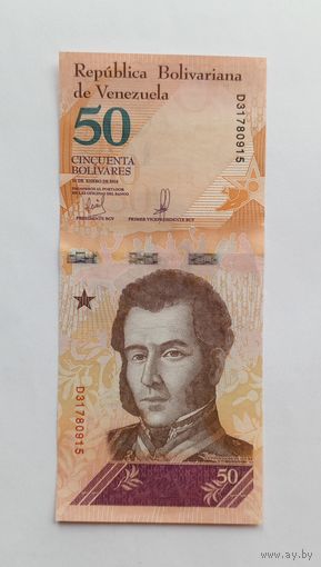 Венесуэла 50 боливаров образца 2018 года. UNC