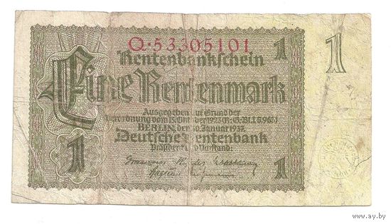 Германия 1 рентенмарка 1937 г.