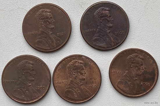 США 1 цент 2000 г. Цена за 1 шт.