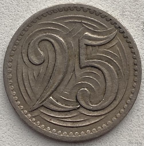 Чехословакия 25 геллеров 1933 г.