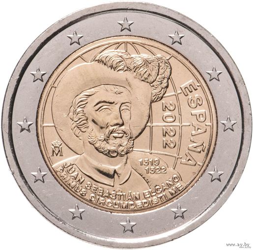 2 евро 2022 Испания Элькано UNC из ролла