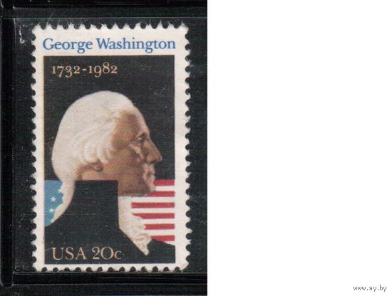 США-1982, (Мих.1530) , * (без клея), Личности, Вашингтон  (одиночка),