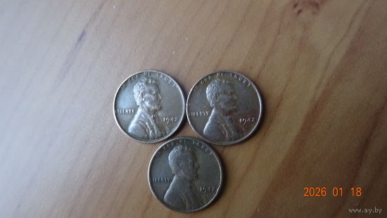 1 цент США 1942 б/б