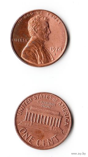 1 цент США 1974 (D) года