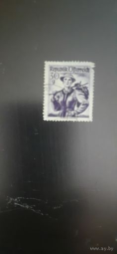 Австрия. Народные костюмы. 1948г. гашеная