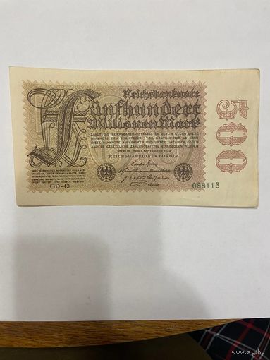 Германия 500000000 марок 1923 г. -0801