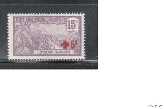 Гваделупа-1917,(Мих.73)  * , Французские колонии, Стандарт,Надп., Красный Крест(одиночка)