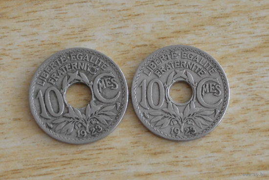 Франция 10 сантимов 1923