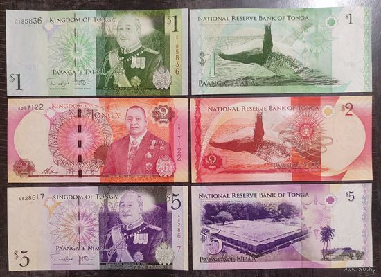 Тонга 1, 2, 5 паанга UNC