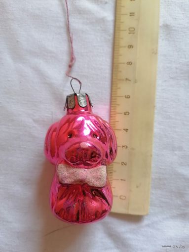 Ёлочная игрушка СОБАЧКА СССР 0123