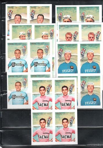 Манама-1969(Мих.134В-140В) , ** , Спорт, Велоспорт ,  (полная серия),кв.бл.БЗЦ