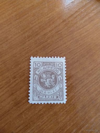 1923 Мемель Клайпеда чистая клей след от лёгкой наклейки герб Погоня (5-1)