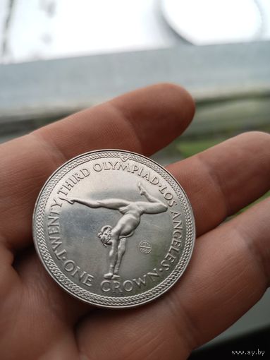 Остров Мэн 1 крона  1984 "XXIII летние Олимпийские Игры, Лос-Анджелес 1984, гимнастика